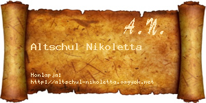 Altschul Nikoletta névjegykártya